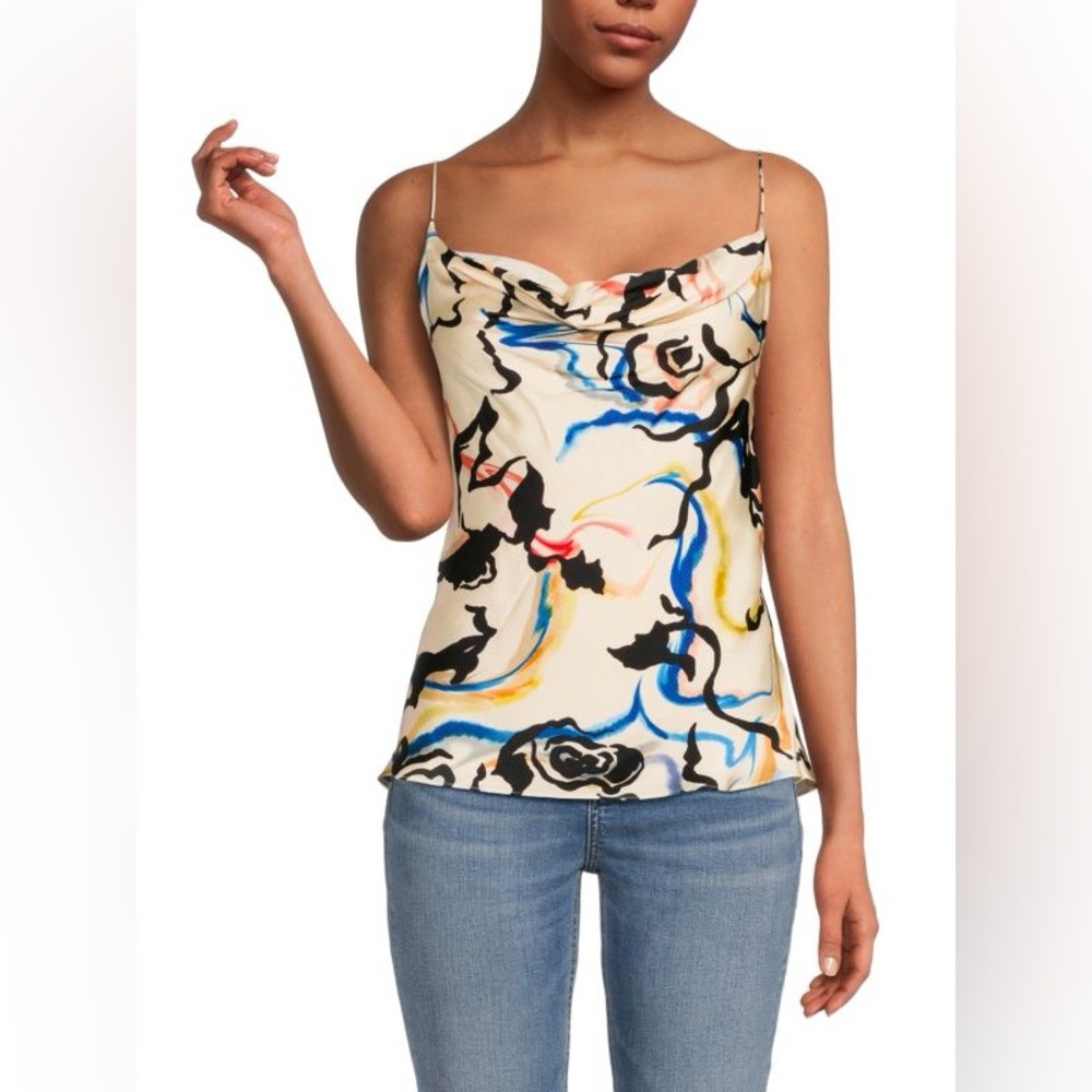 TANYA TAYLOR
River Abstract Print Cowlneck Top